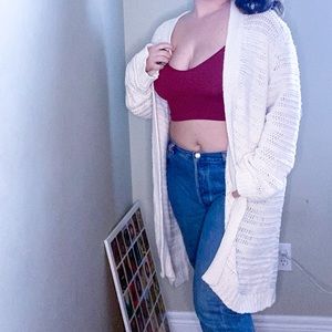 WHITE LONG CARDIGAN